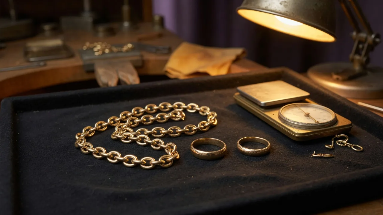 Jeweller tray of 18ct before weighing
